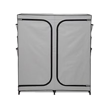 Honey-Can-Do 64 x 60 Portable Wardrobe Closet with Side Pockets, Gray/Black Steel/Polyester (WRD-0