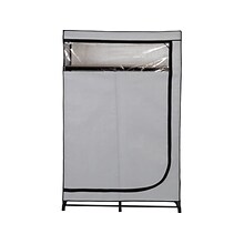 Honey-Can-Do 69 x 46 Portable Wardrobe Closet with Cover and Shelf Gray/Black, Steel/Polyester (WR