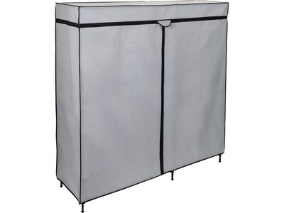 Honey-Can-Do 63 x 60 Portable Wardrobe Closet with Cover, Gray/Black Steel/Polyester (WRD-09198)