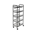 Honey-Can-Do 5-Shelf Metal Mobile Utility Cart with Lockable Wheels, Black (CRT-09585)