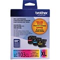 Brother LC1033PKS Cyan/Magenta/Yellow High Yield Ink Cartridge, 3/Pack  (LC1033PKS)