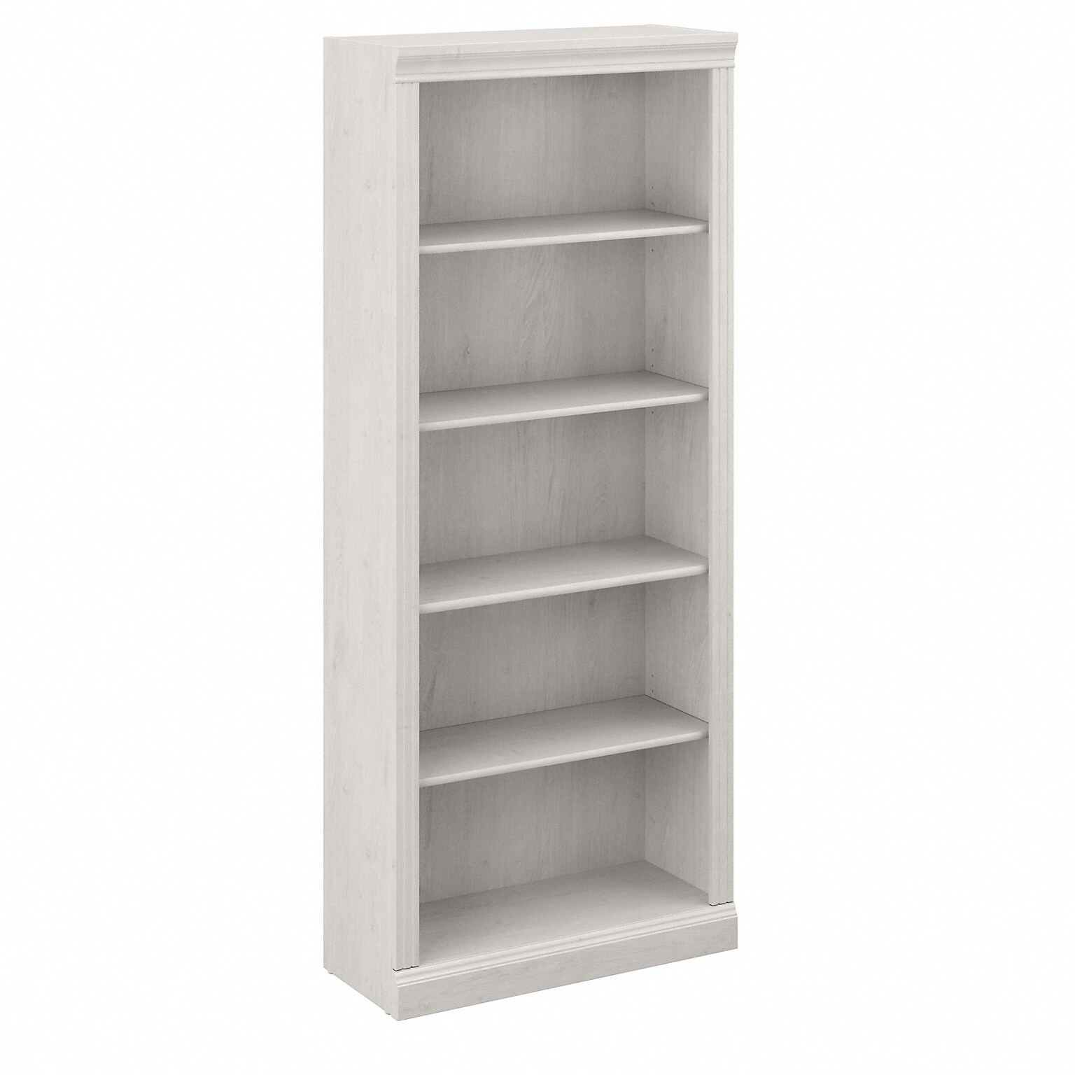 Bush Furniture Saratoga 72H 5-Shelf Bookcase with Adjustable Shelves, Linen White Oak Laminate (W1645C-03)