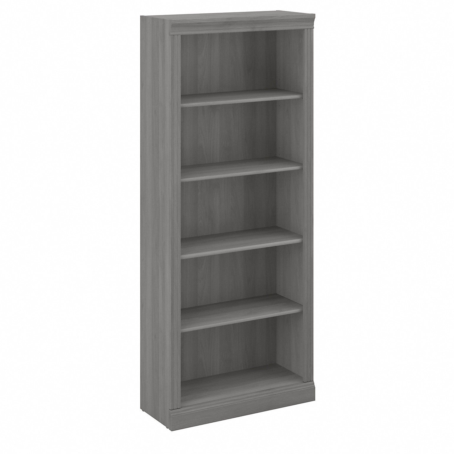 Bush Furniture Saratoga 72H 5-Shelf Bookcase with Adjustable Shelves, Modern Gray Laminate (W1655C-03)