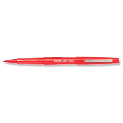 Paper Mate Flair Felt Pen, Medium Point, Red Ink, Dozen (8420152)