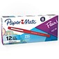 Paper Mate Flair Felt Pen, Medium Point, Red Ink, Dozen (8420152)