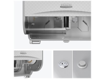 Kimberly-Clark Professional ICON Coreless 2-Roll Horizontal Toilet Paper Dispenser with Faceplate, Silver Mosaic (53698)