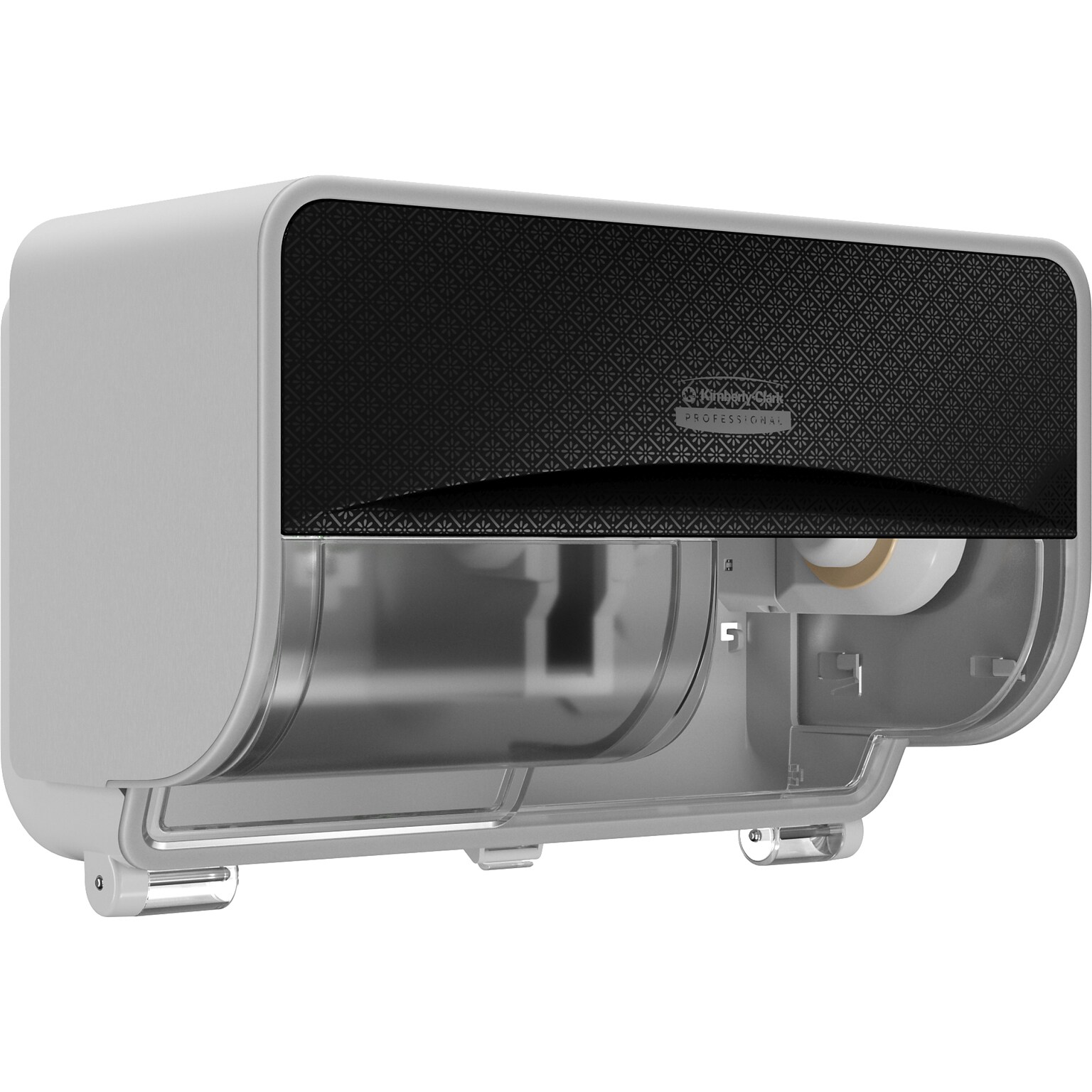 Kimberly-Clark Professional ICON Coreless 2-Roll Horizontal Toilet Paper Dispenser with Faceplate, Black Mosaic (58722)