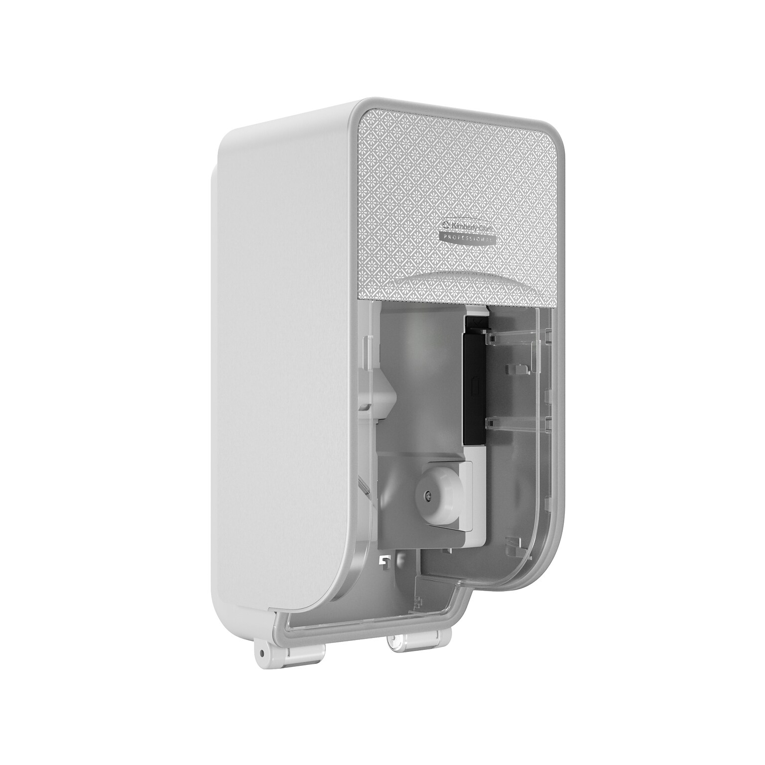 Kimberly-Clark Professional ICON Coreless 2-Roll Vertical Toilet Paper Dispenser with Faceplate, Silver Mosaic (53696)