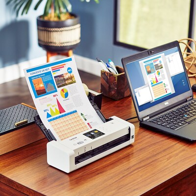 Brother Desktop Scanner for Documents, Wireless, White (ADS-1700W)