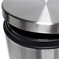 Honey-Can-Do Steel Indoor Round Step Can Trash Can with Hinged Lid, 7.92 Gallon, Silver (TRS-09074)