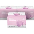 WeCare Disposable KN95 Face Mask, Adult, Pink, 20 Masks/Box, 3 Boxes/Pack (TBN203229)