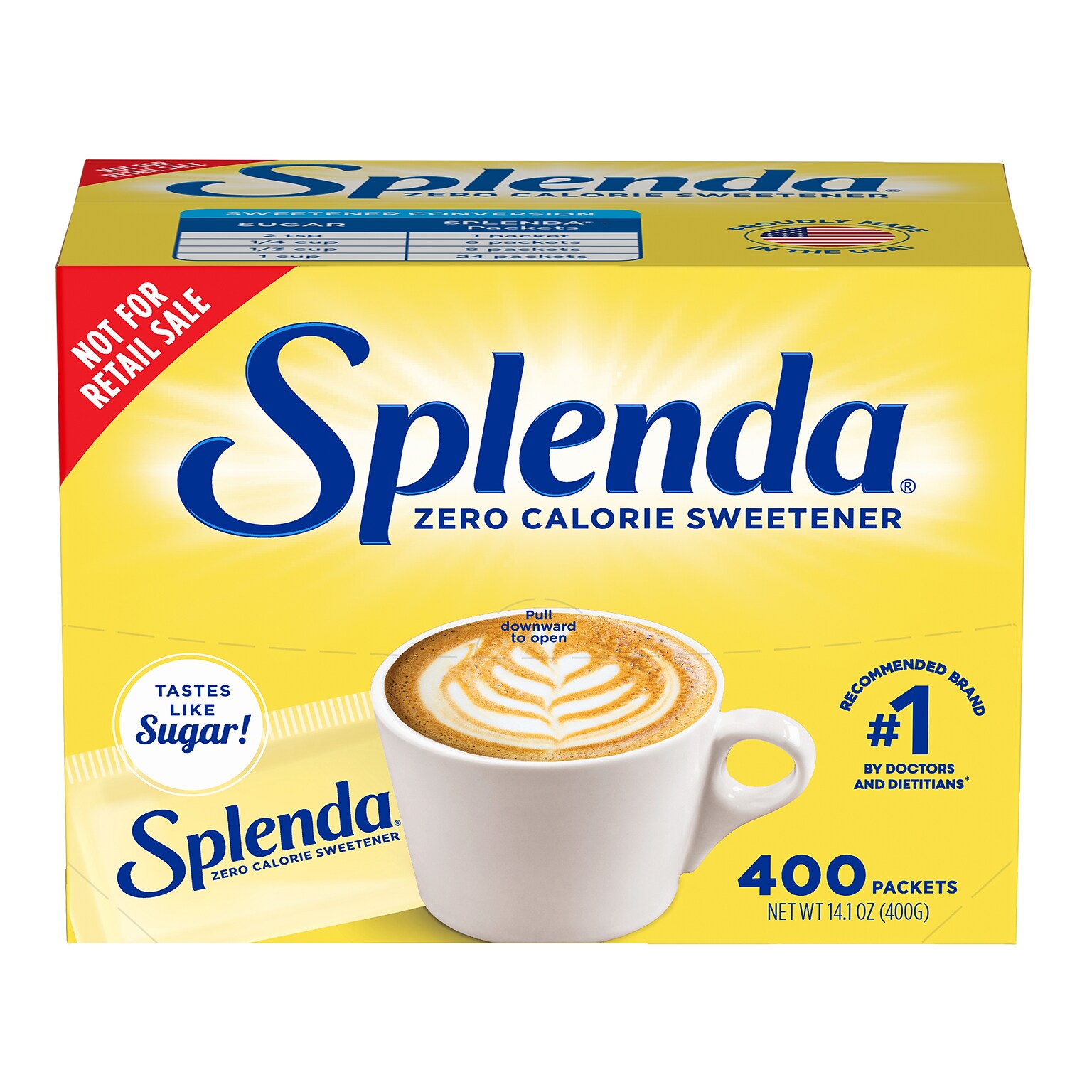 Splenda Zero Calorie Sweetener, 400 Packets/Box (HFP20041)
