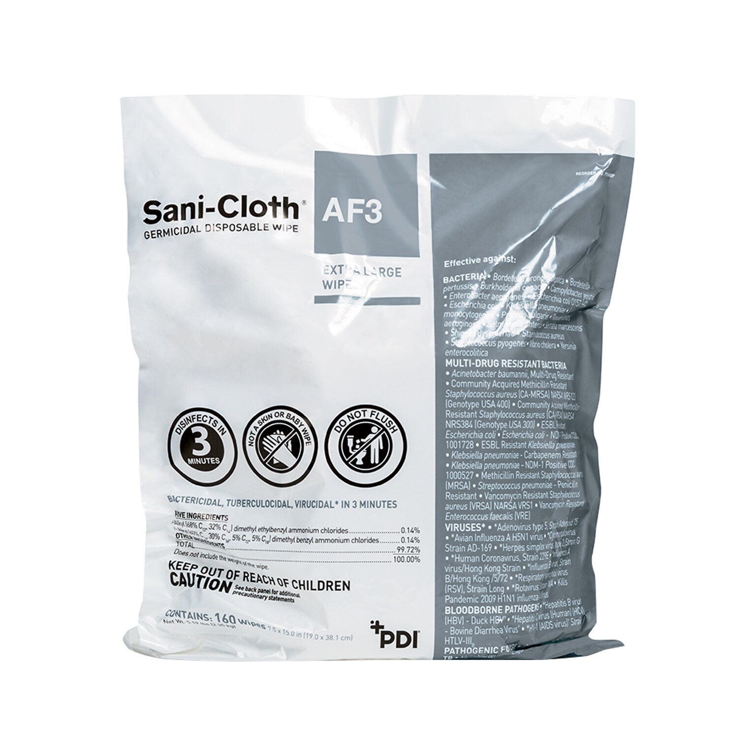 Sani-Cloth AF3 Germicidal Disposable Wipes Refill, 160/Pack (P2450P)