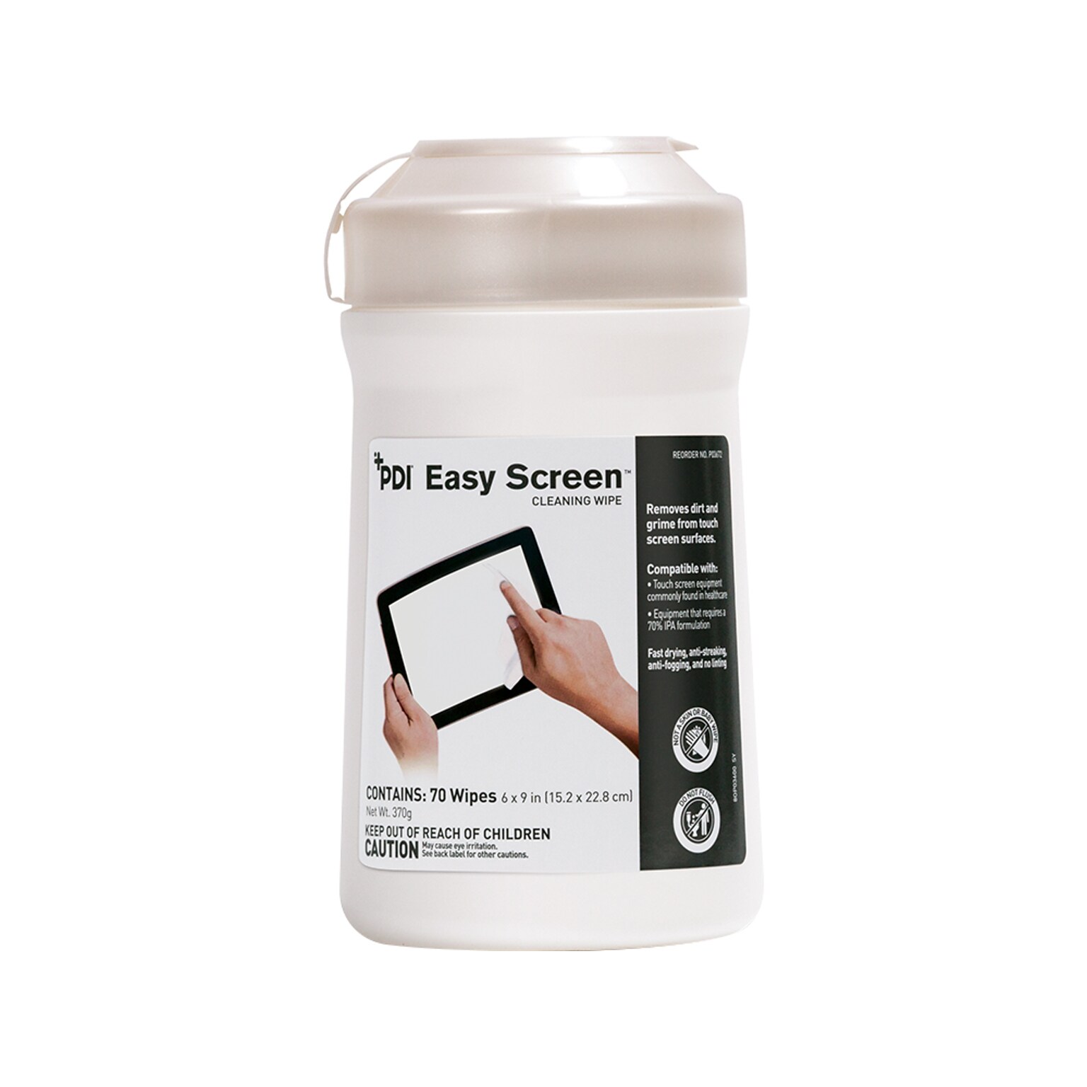 Easy Screen Cleaning Wipes, 70/Canister, 12 Canisters/Carton (P03672CT)