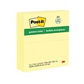 Post-it Greener Recycled Notes, 3 x 5, Canary Collection, 100 Sheet/Pad, 12 Pads/Pack (655RPYW)