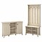 Bush Furniture Salinas Entryway Storage Set with Hall Tree, Shoe Bench and Accent Cabinet, Antique W