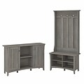 Bush Furniture Salinas 68.11 Storage Set with Hall Tree, Shoe Bench and Accent Cabinet, 5 Shelves,