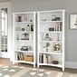 Bush Furniture Salinas 5-Shelf 63"H Tall Bookcase, Shiplap Gray/Pure White, 2/Set (SAL036G2W)