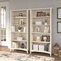 Bush Furniture Salinas 63H 5-Shelf Tall Bookcase, Antique White, 2/Set (SAL036AW)
