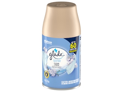 Glade Air Freshener Automatic Spray Refill, Clean Linen Scent, 6.2 Oz., 4/Pack (333368)