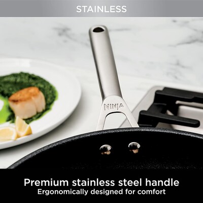 Ninja Foodi NeverStick Cookware Stainless-Steel 8, 10.25 Frying Pan, Silver (C62000)