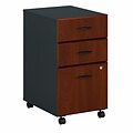 Bush Business Furniture Cubix 3 Drawer Mobile File Cabinet, Hansen Cherry/Galaxy (WC94453P)