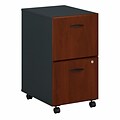 Bush Business Furniture Cubix 2 Drawer Mobile File Cabinet, Hansen Cherry/Galaxy (WC94452P)