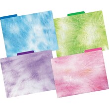 Barker Creek Tie-Dye and Ombré File Folders, 3-Tab, Letter Size, Assorted, 12/Pack (1346)