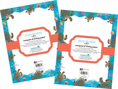 Barker Creek Kai Ola Sea Turtles Computer Paper Pack, 100 Sheets/Set (4204)