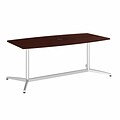 Bush Business Furniture 72L x 36W Boat Top Conference Table with Metal Base, Harvest Cherry