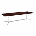 Bush Business Furniture 120L x 48W Boat Top Conference Table with Metal Base, Harvest Cherry