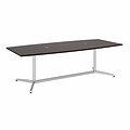 Bush Business Furniture 96L x 42W Boat Top Conference Table with Metal Base, Mocha Cherry