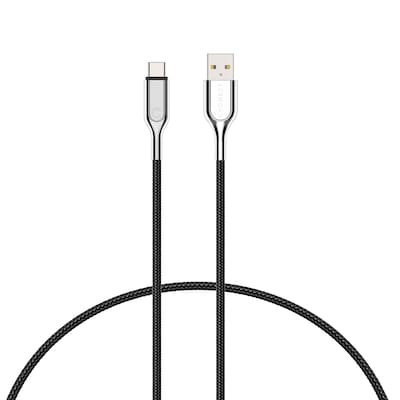 Cygnett Charge and Sync Cable, Armored 2.0 USB-C to USB-A Cable, 3', Black (CY2681PCUSA)