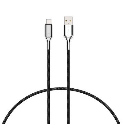 Cygnett Armored 2.0 USB-C to USB-A Charge and Sync Cable, 6', Black (CY2682PCUSA)