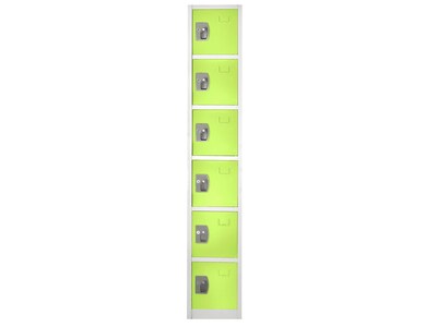 AdirOffice 72 6-Tier Key Lock Green Steel Storage Locker, 4/Pack (629-206-GRN-4PK)