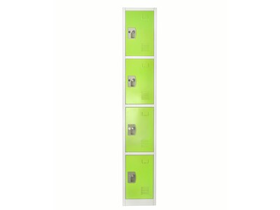 AdirOffice 72'' 4-Tier Key Lock Green Steel Storage Locker, 4/Pack (629-204-GRN-4PK)