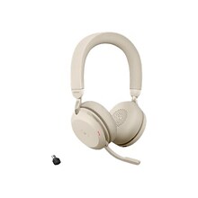 Jabra Evolve2 75 Active Noise Canceling Bluetooth Stereo Mobile On Ear Headset, USB-C, MT Certified,