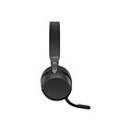 Jabra Evolve2 75 Active Noise Canceling Bluetooth Stereo On Ear Mobile Headset, USB-C, Black (27599-