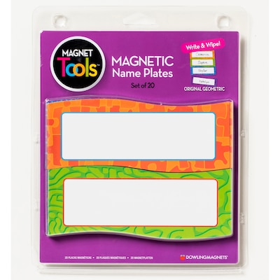 Dowling Magnets Magnetic Name Plates, 6 x 2 1/4, 20/Pack, 2 Packs/BD (DO735205)