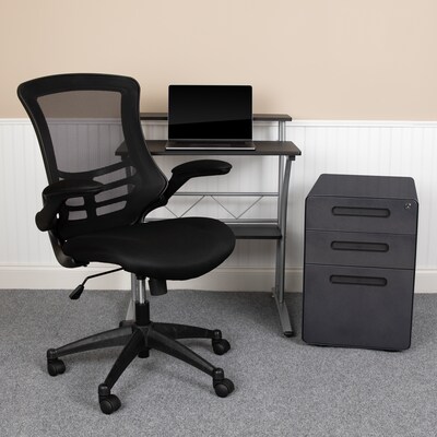 Flash Furniture 28 Desk Office Bundle Set, Black (BLNCLIFAPPX5BK)