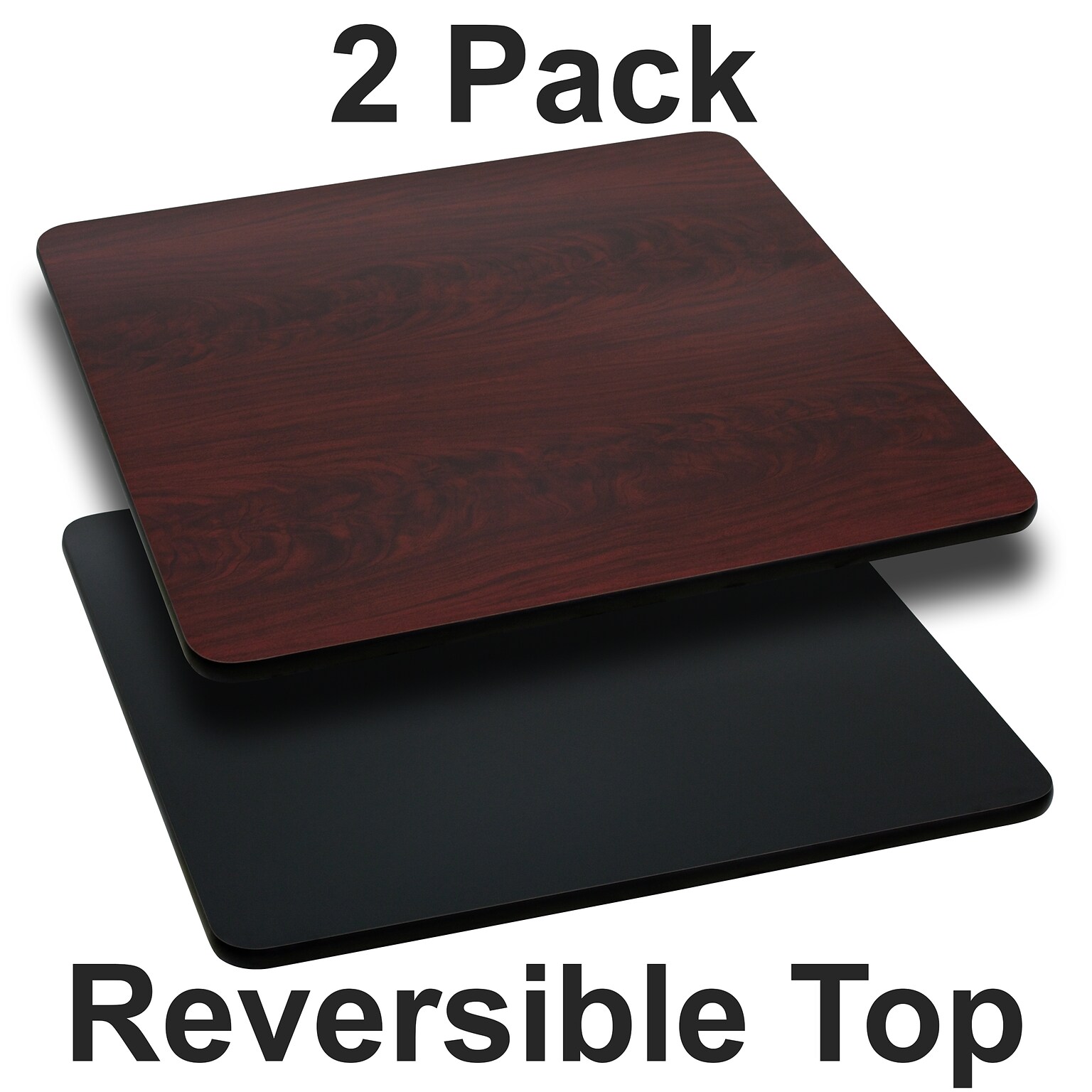 Flash Furniture 42 Reversible Restaurant Table Top, Black/Mahogany (2XUMBT4242)