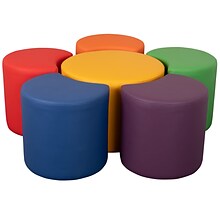 Flash Furniture Vinyl Kids Soft Seating, Assorted Colors, 6-Pieces (ZBFTFLOWER6018)