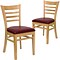 Flash Furniture Hercules Traditional Vinyl & Wood Ladder Back Restaurant Dining Chair, Natural/Burgu