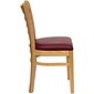 Flash Furniture Hercules Traditional Vinyl & Wood Ladder Back Restaurant Dining Chair, Natural/Burgundy, 2/Pack (2XUW05NATBRV)