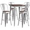 Flash Furniture Metal/Wood Restaurant Bar Table Set, 42H, Silver (CHWDTBCH5)