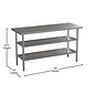 Flash Furniture Stainless Steel Worktable, 60" x 24" (NHWTGU2460)
