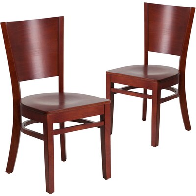 Flash Furniture Lacey Series Traditional Wood Restaurant Dining Chair, Mahogany, 2/Pack (2XUDGW094MA