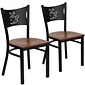 Flash Furniture HERCULES Series Traditional Metal/Wood Restaurant Dining Chair, Black/Cherry Wood, 2/Pack (2XUDG6099COFCHW)