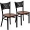 Flash Furniture HERCULES Series Traditional Metal/Wood Restaurant Dining Chair, Black/Cherry Wood, 2
