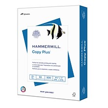 Hammermill Copy Plus 8.5 x 11 Copy Paper, 20 lbs., 92 Brightness, 500 Sheets/Ream (105007)